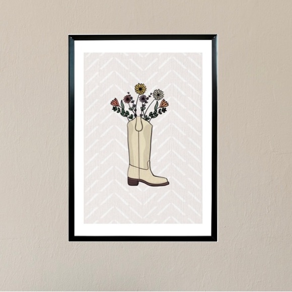 Other - Wall Art or Instant Print | Cowboy Boots Flower Vase | Gift Idea | Decoration